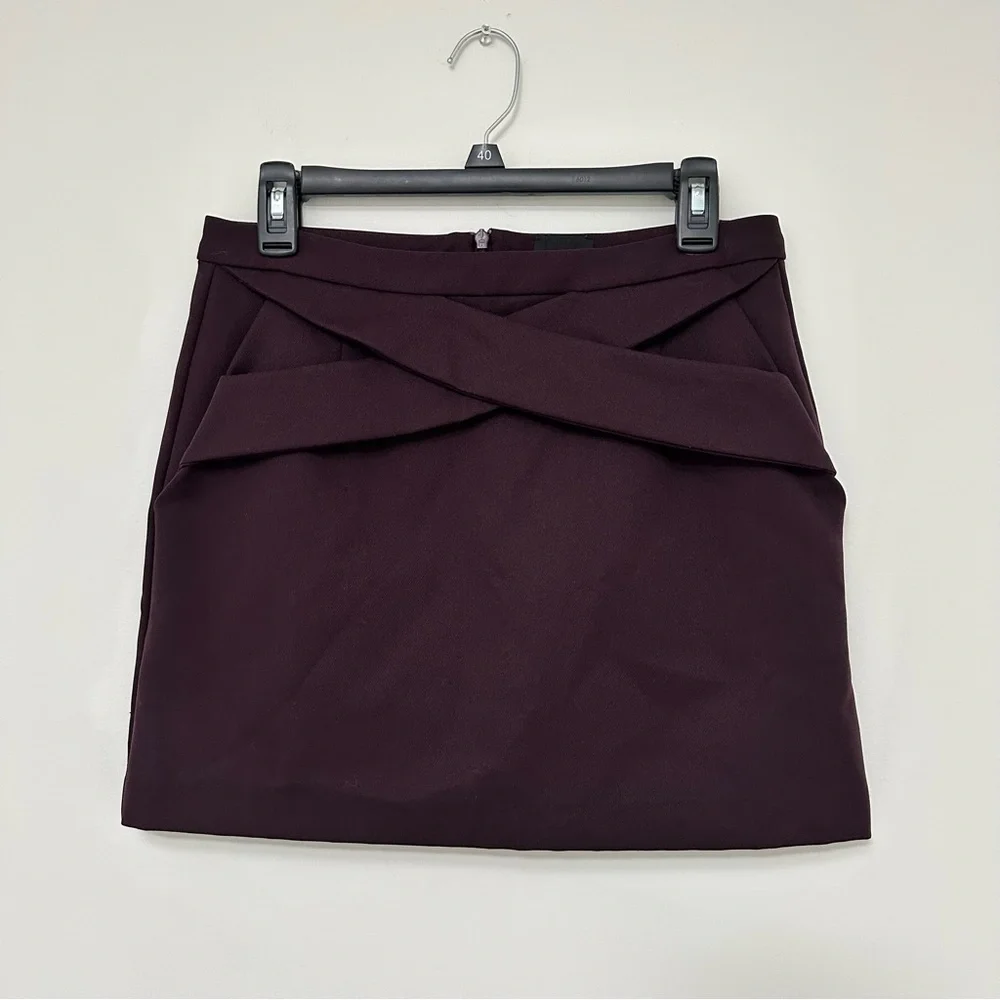 Women’s Wrap Accent High Waist Mini Skirt in Deep Plum by Pure Navy Size 6